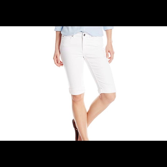 white denim bermuda shorts womens